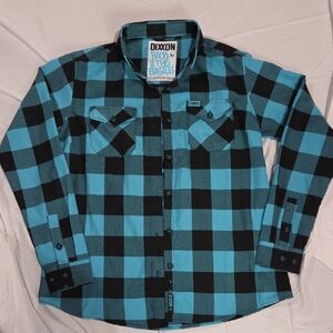 DIXXON Teal and Black Checkered Shirt